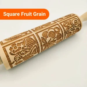 Embossed Rolling Pin - Square Fruit Grain