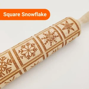 Embossed Rolling Pin - Square Snowflake